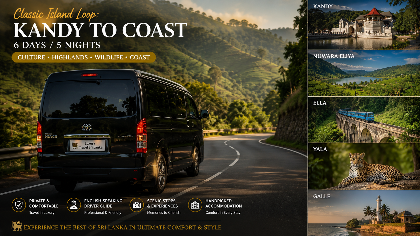 Classic Island Loop: Kandy to Coast